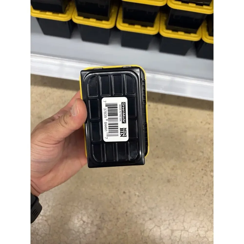 GreenMade Mini Bins Plastic Storage Tote Box Container Yellow Lid 5 Pack LOT